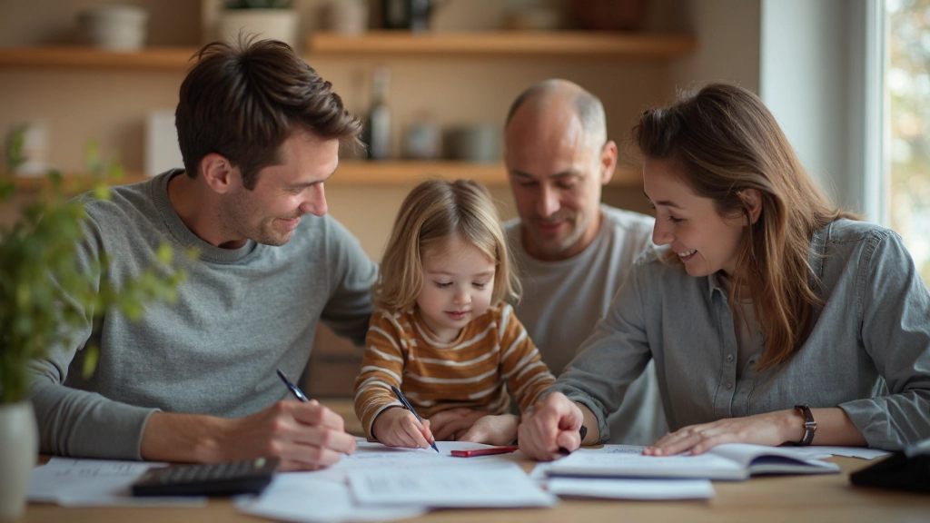 Семья планирует семейный бюджет за столом
