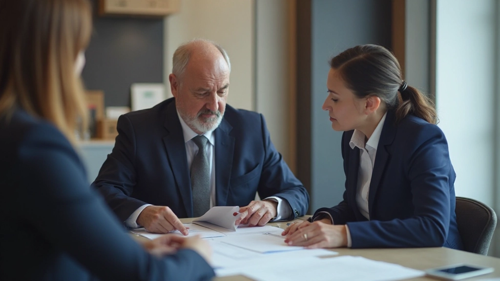 Финансовый консультант обсуждает кредитные условия с клиентом