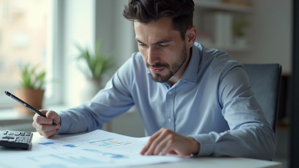 Профессиональное фото человека, ведущего финансовое планирование с документами и калькулятором