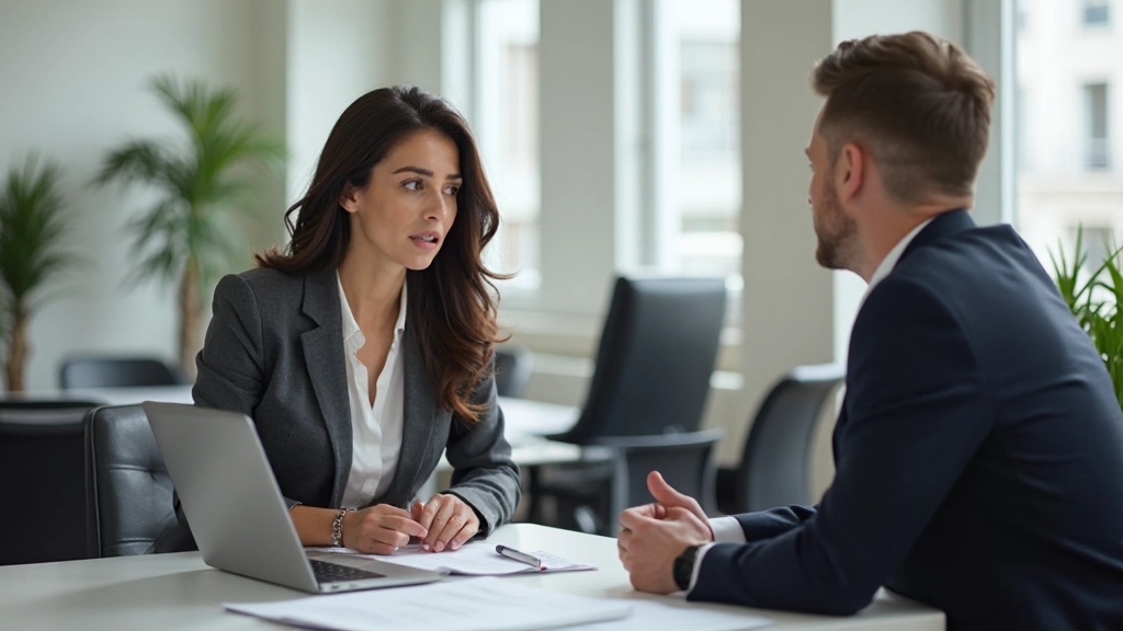 Фото финансового консультанта, обсуждающего инвестиционный план с клиентом